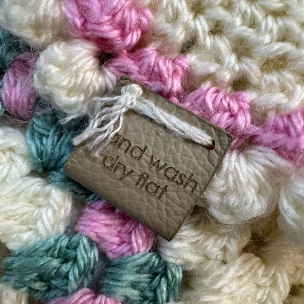 Handmade Crochet Granny Square Blanket Shawl Cottagecore Coquette‎